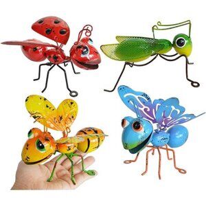 Metal Garden Sculptures Statues Yard Art Decoration, Set of 4 Garden Decor